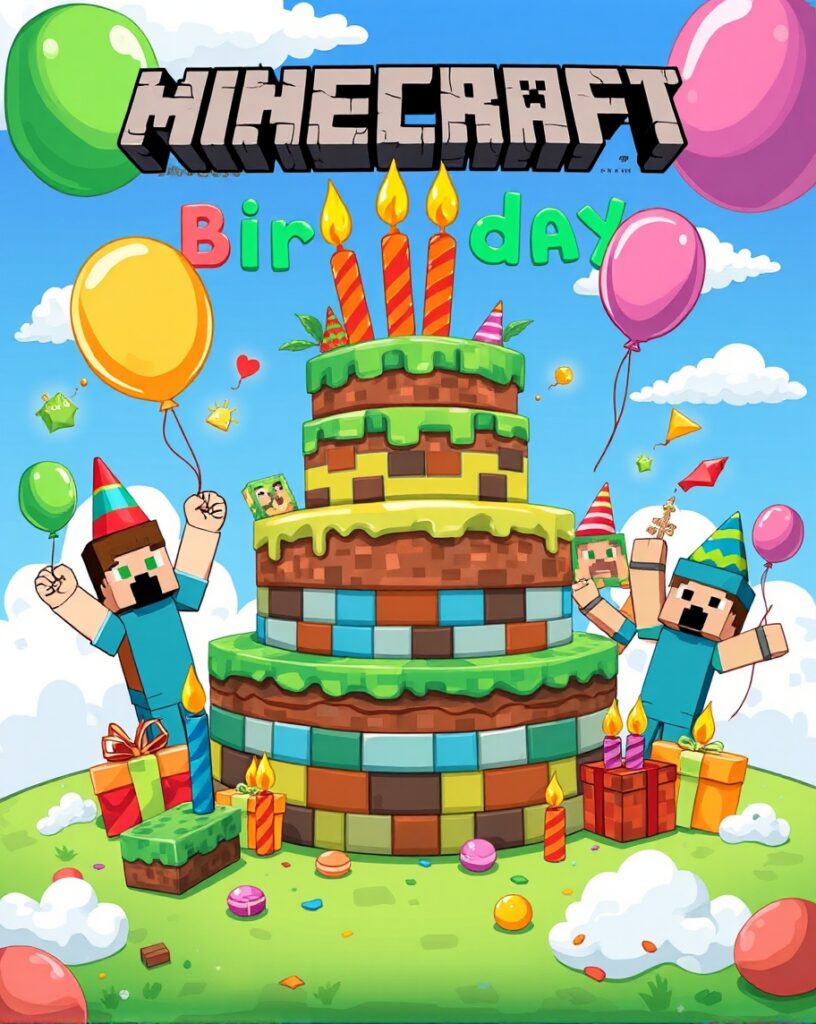 Minecraft Birthday Cake