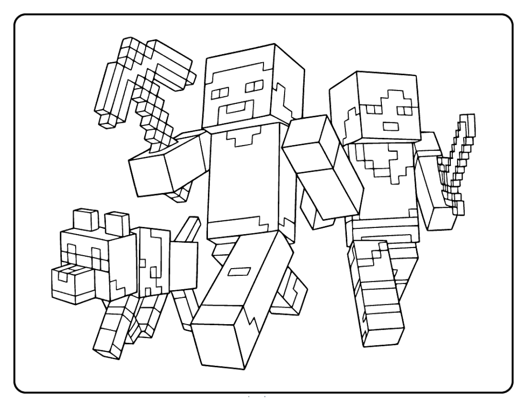 Minecraft coloring pages